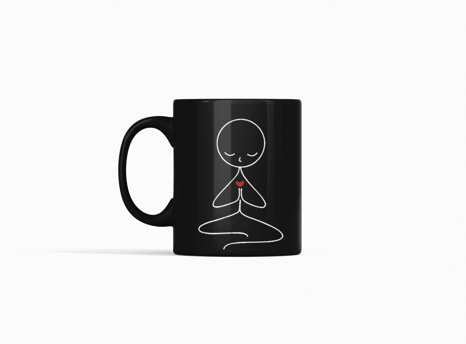 Black Coffee Mug – Minimalist Yoga Design