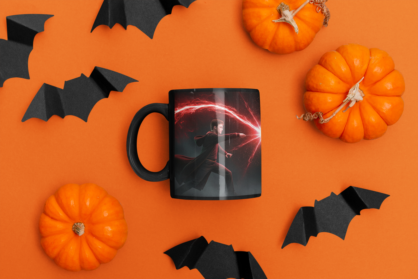 halloween-mockup-of-an-11-oz-coffee-mug-surrounded-by-pumping-and-paper-bats-m121